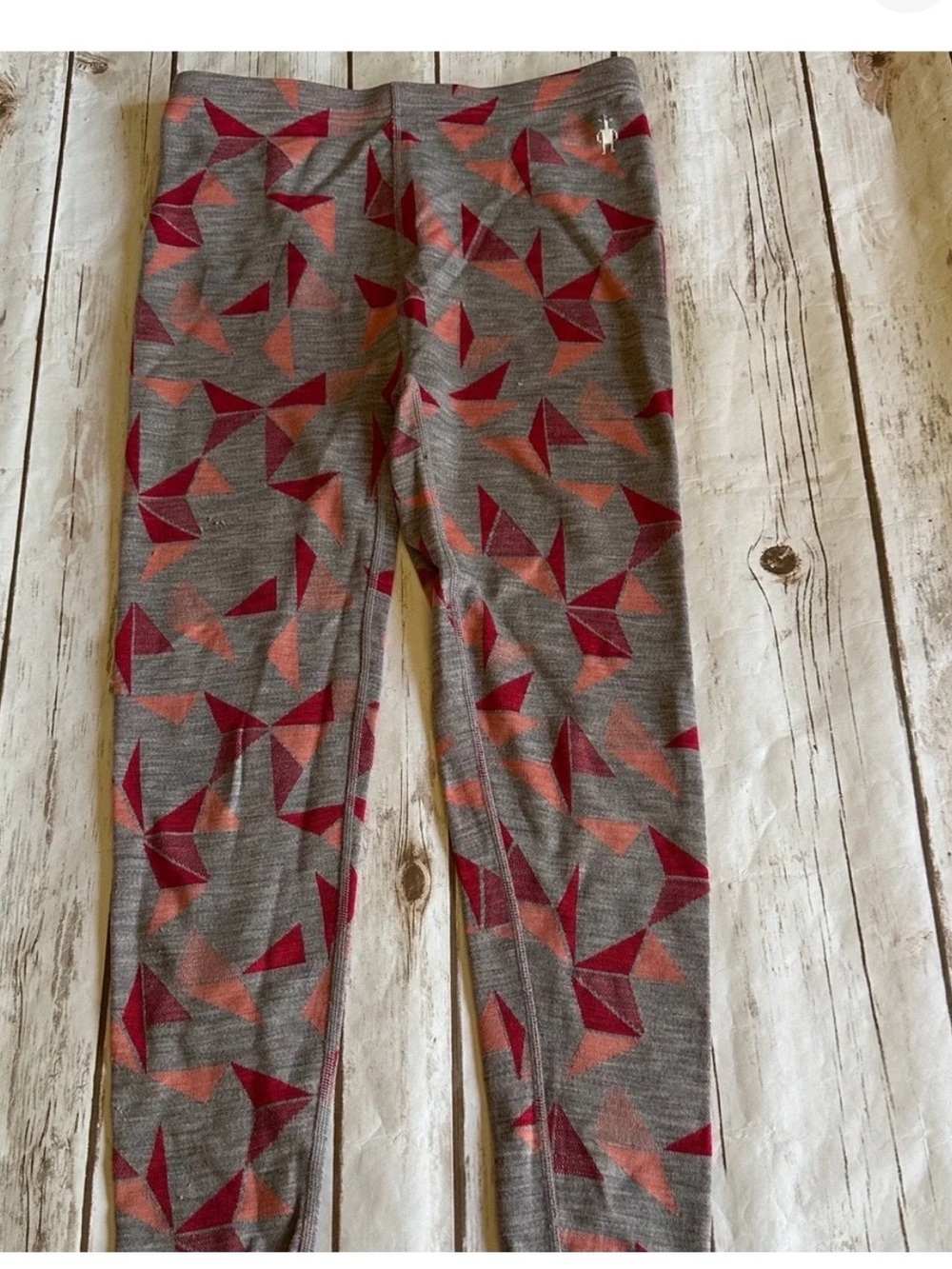 Smartwool Grey Geometric winter pants leggings sz xl merino 250